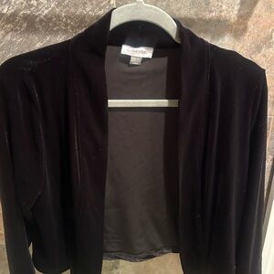 Calvin Klein Black Velvet Cropped Bolero